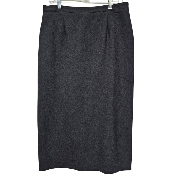 Sag Harbor Crepe Midi Skirt in Black, Vintage 90's - Picture 1 of 7